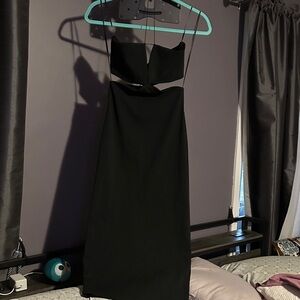 Zara Elegant Black Strapless Dress